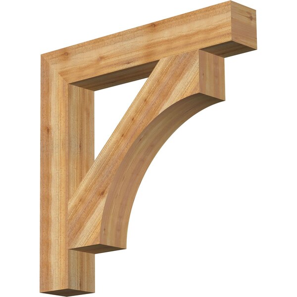 Ekena Millwork Westlake Block Rough Sawn Bracket, Western Red Cedar, 6"W x 38"D x 38"H BKT06X38X38WTL05RWR - main